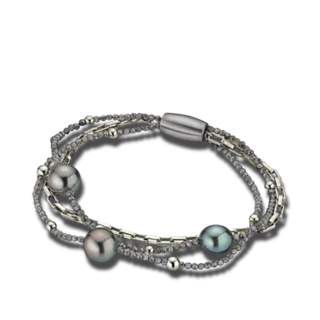 Bracelet Perles Tahiti & Pierre de Lune