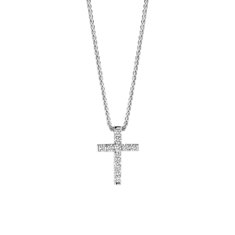 Collier croix diamants