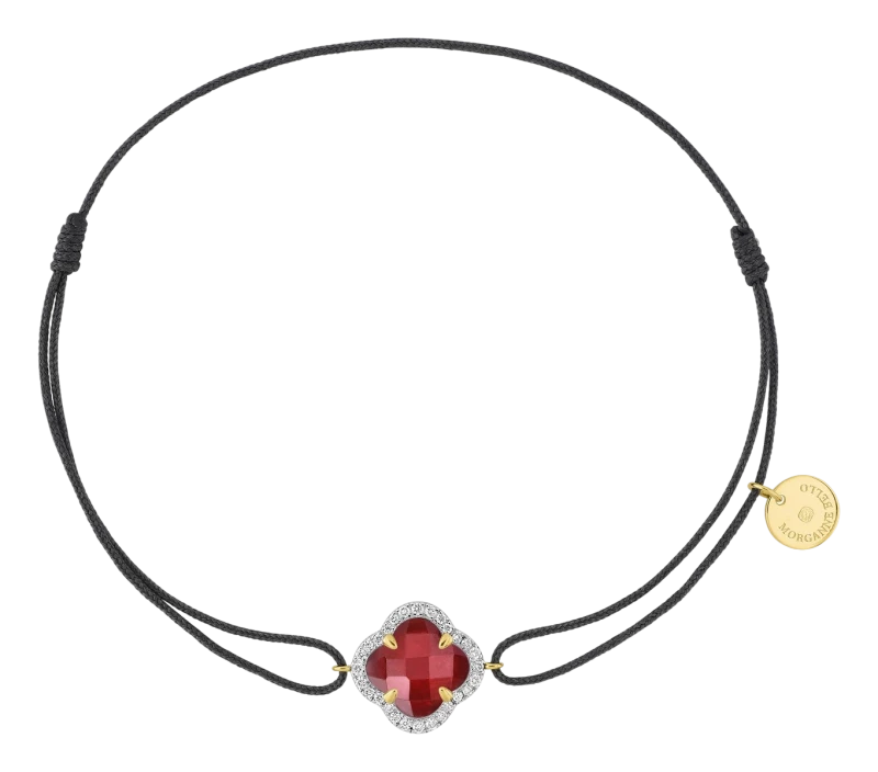 Bracelet Cordon Victoria Diamants Quartz Rouge Mini