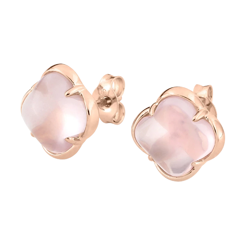 Boucles Songe Quartz Rose