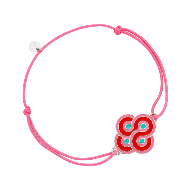 Bracelet Argent Enlacé Rose