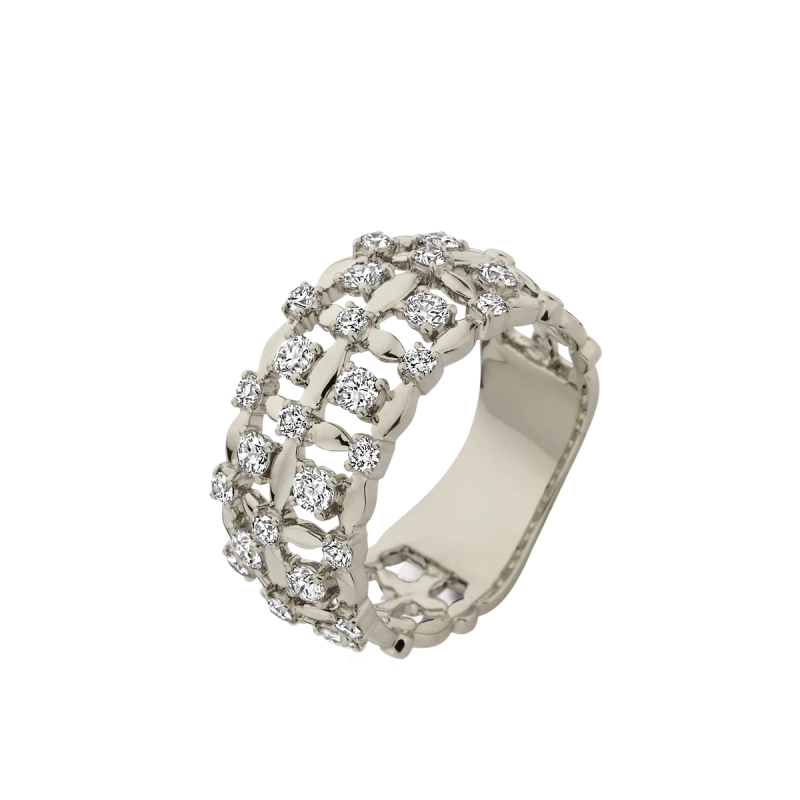 Bague large diamants