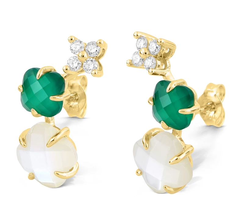 Boucles Bouquet Agate Verte