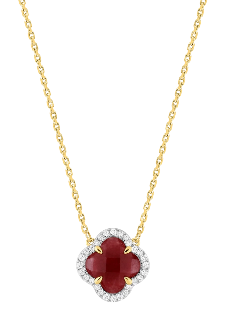 Collier Victoria Diamant Quartz Rouge