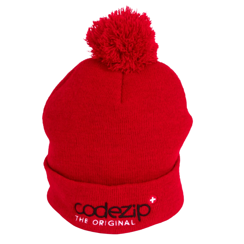 Bonnet pompon rouge