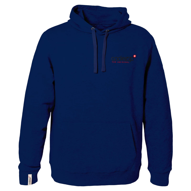 Navy blue hoodie with original logo 