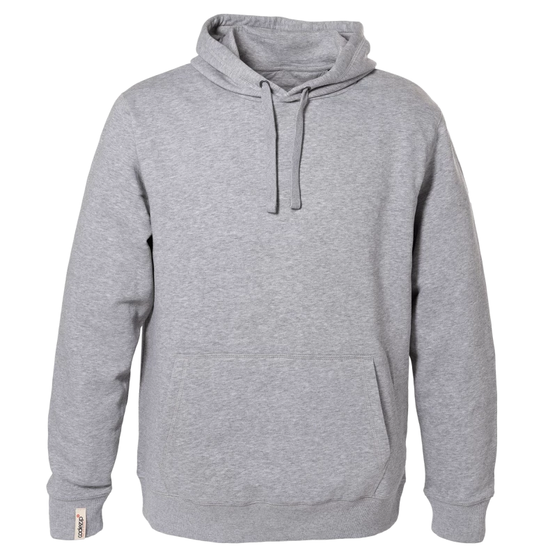 Light grey hoodie with red logo