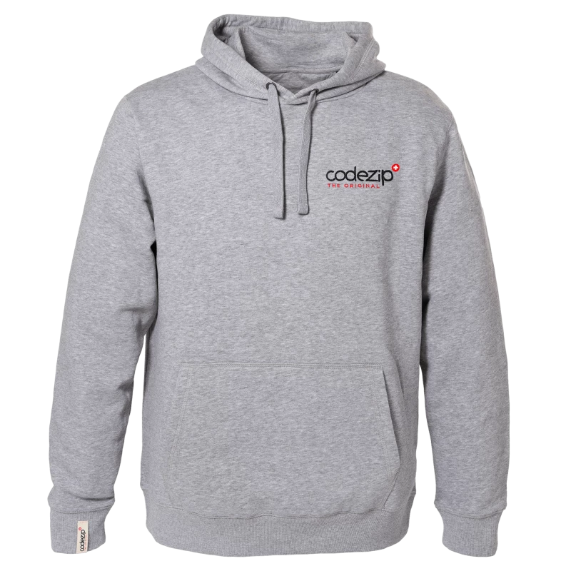 Light grey hoodie with original logo 