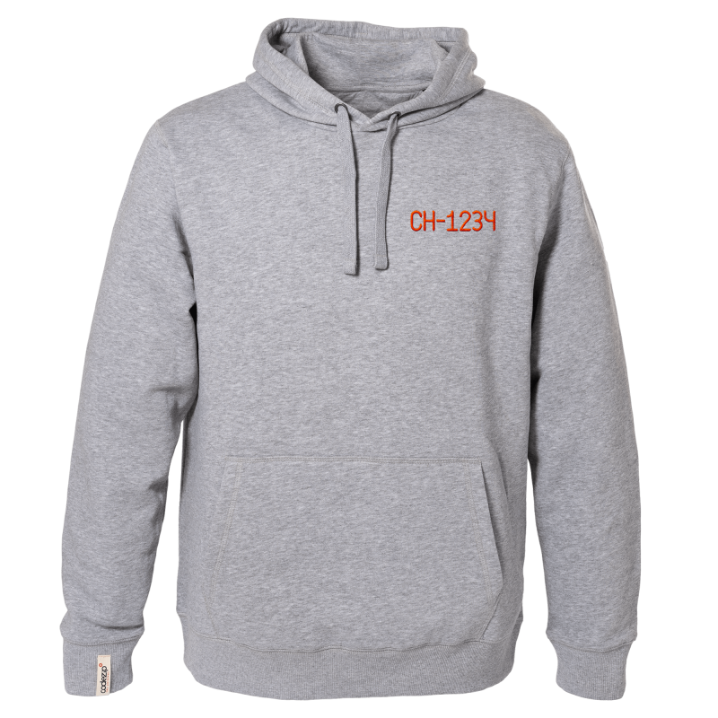 Sweat à capuche gris clair chiné personnalisable 