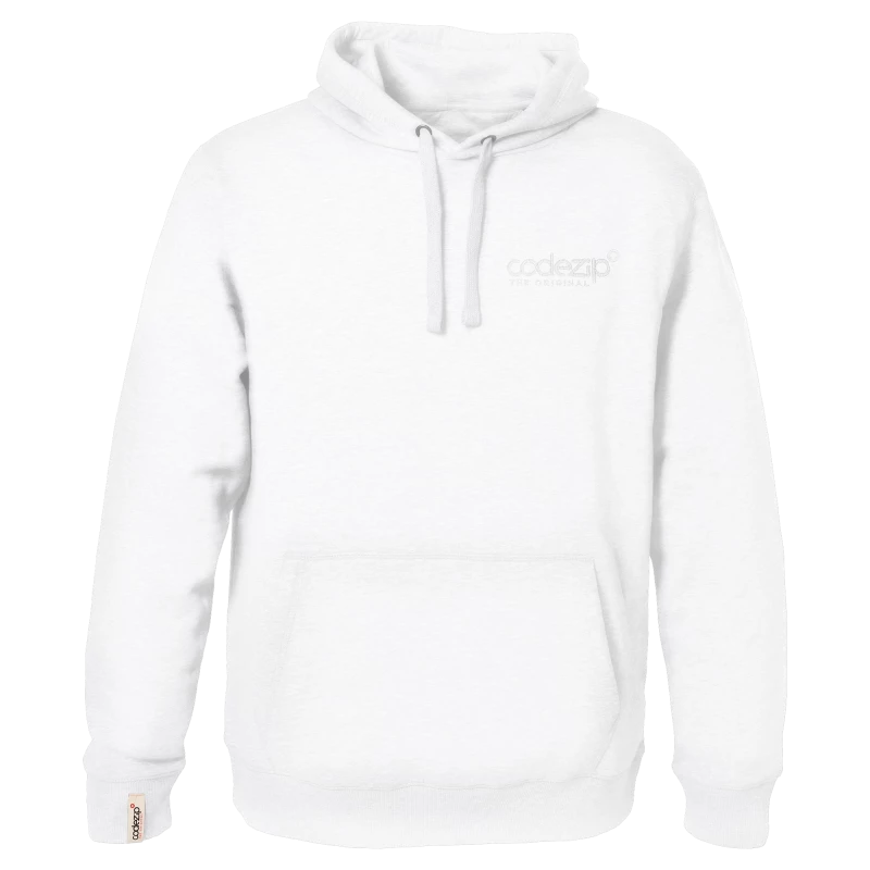 Snow white hoodie with tone on tone logo