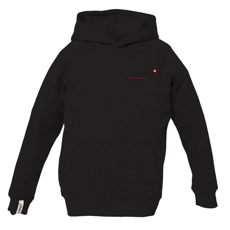 Schwarzer Kids Kapuzenpullover mit Original-Logo 