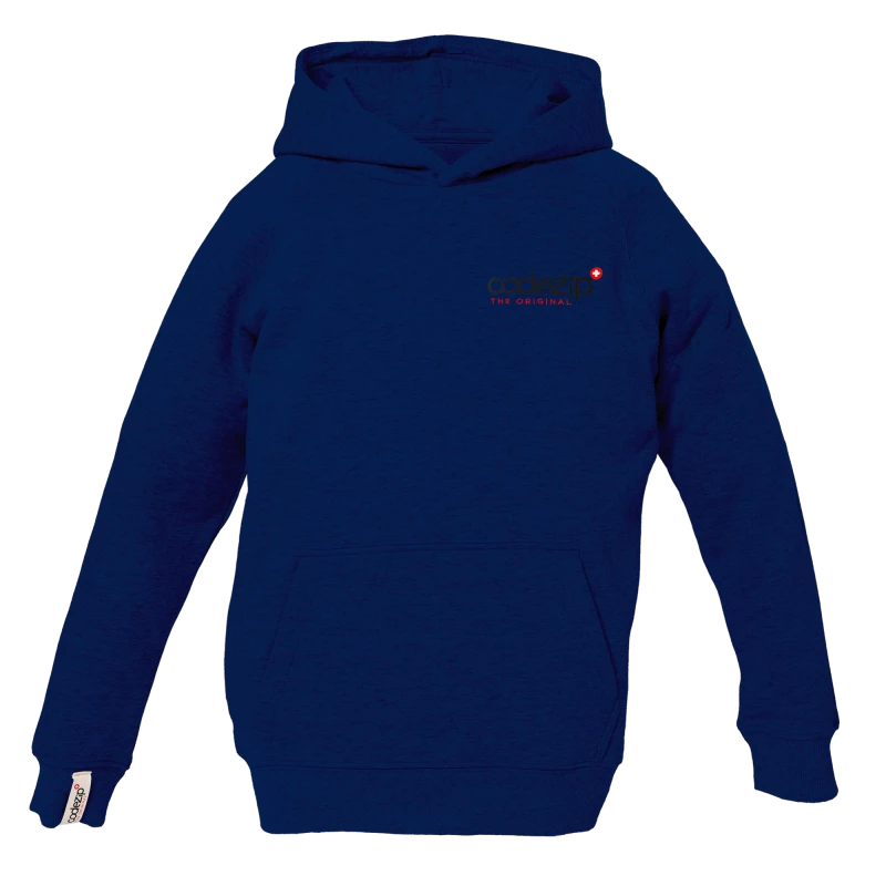 Kids hoodie navy blue with original logo 