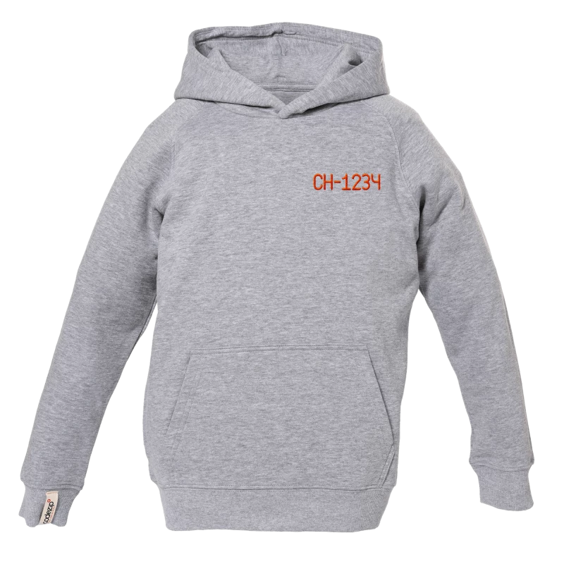 Sweat à capuche kids gris chiné personnalisable 