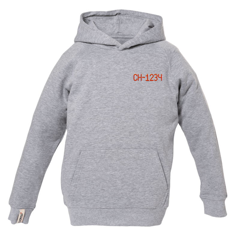 Sweat à capuche kids gris chiné personnalisable 