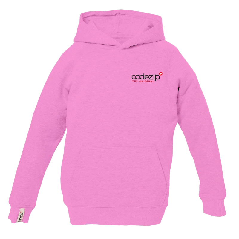 Kids pink hoodie with original logo 