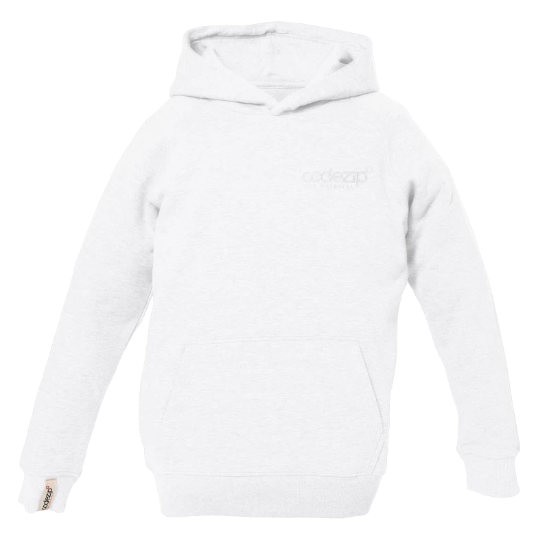 Kids hoodie white with tone on tone logo