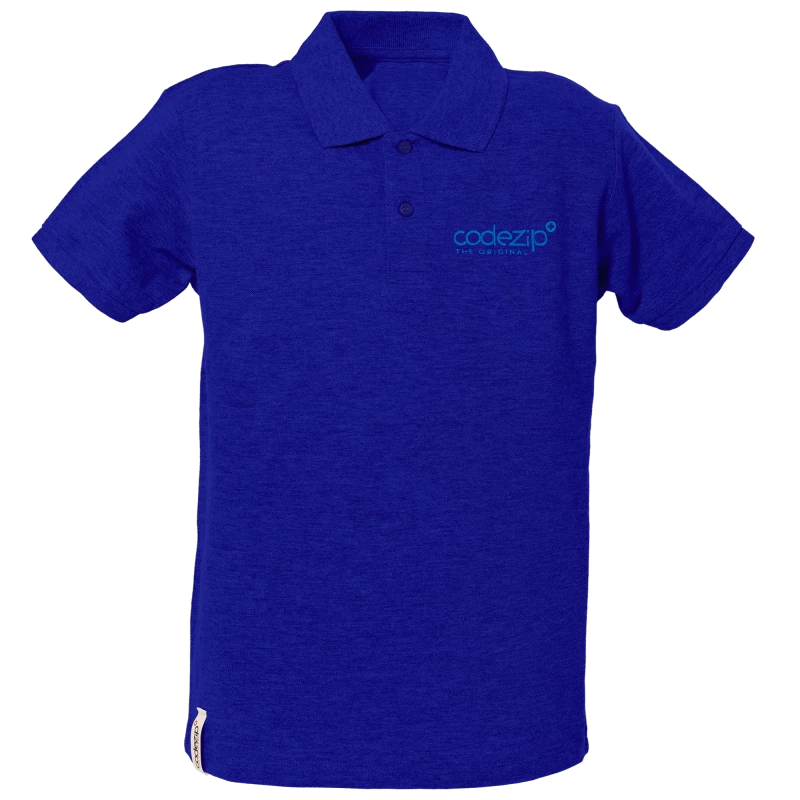 Hellblaues Kids Polo-Shirt mit kurzen Ärmeln und Ton-in-Ton-Logo