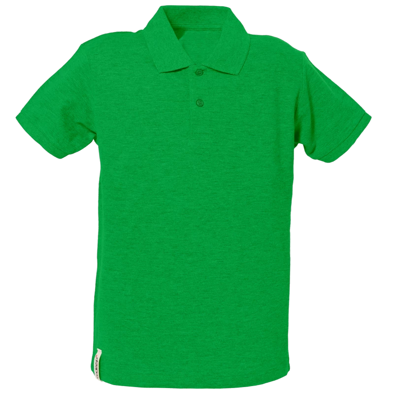 Grünes Kids Polo-Shirt mit kurzen Ärmeln