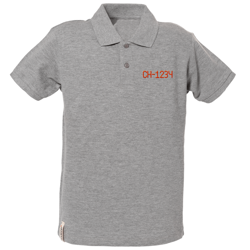 Polo gris chiné manches courtes kids personnalisable 