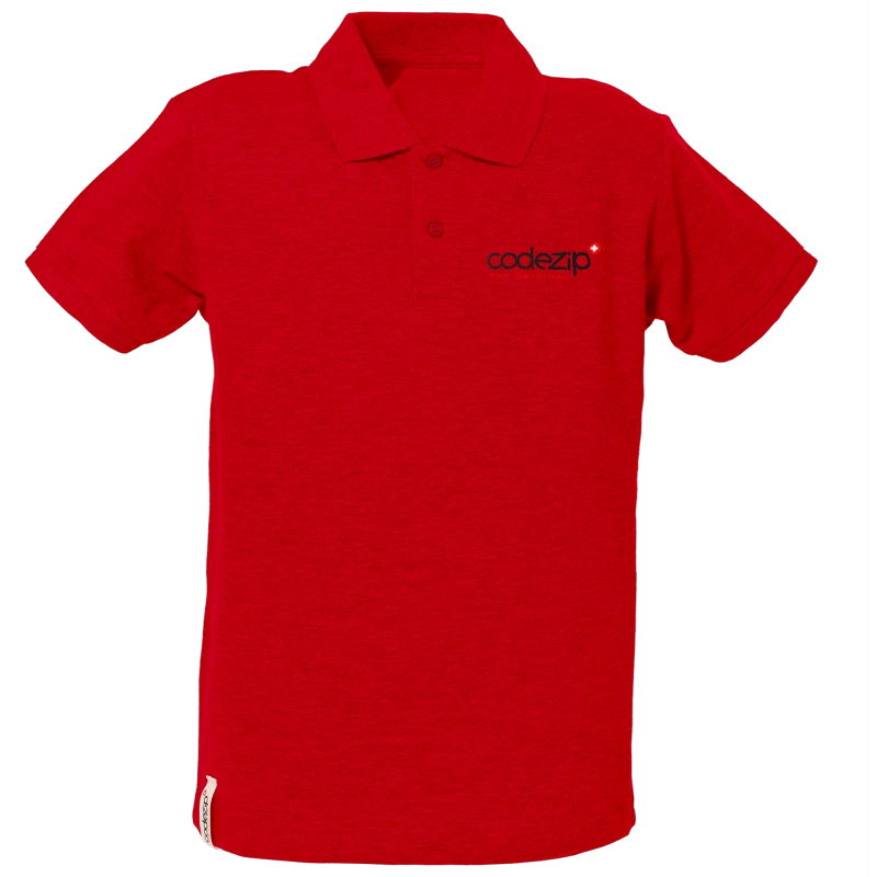 Polo rouge suisse manches courtes kids avec logo original 