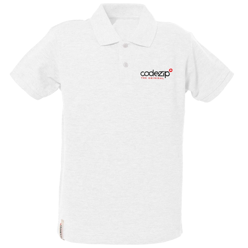 Weisses Kids Polo-Shirt mit kurzen Ärmeln und Original-Logo 