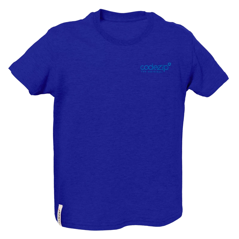 Royalblaues Kids T-Shirt mit Ton-in-Ton-Logo