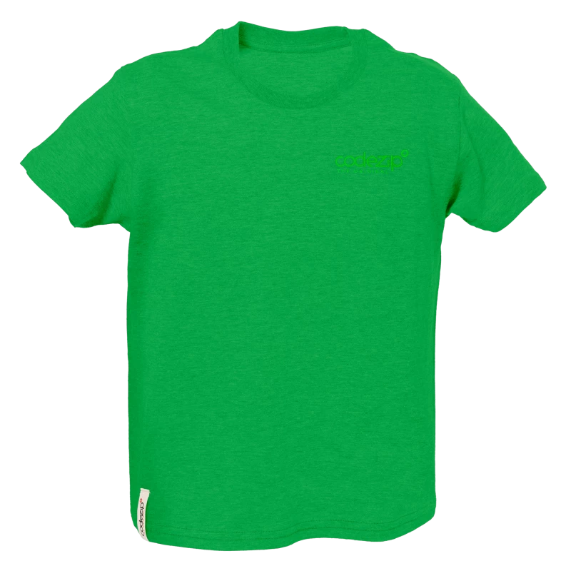 T-Shirt kids vert prairie avec logo ton sur ton