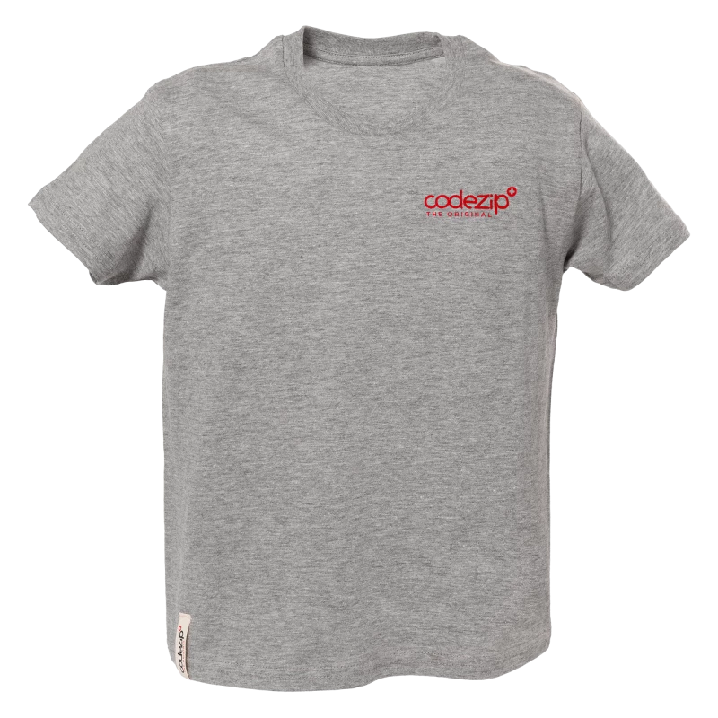 T-Shirt kids gris chiné avec logo rouge