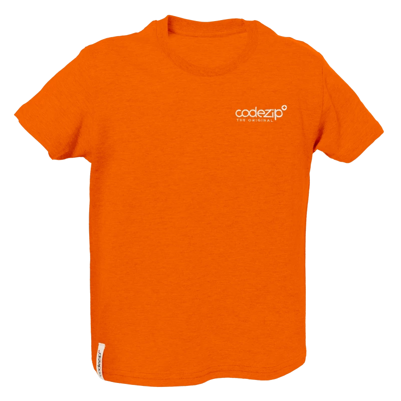 T-Shirt kids orange avec logo blanc