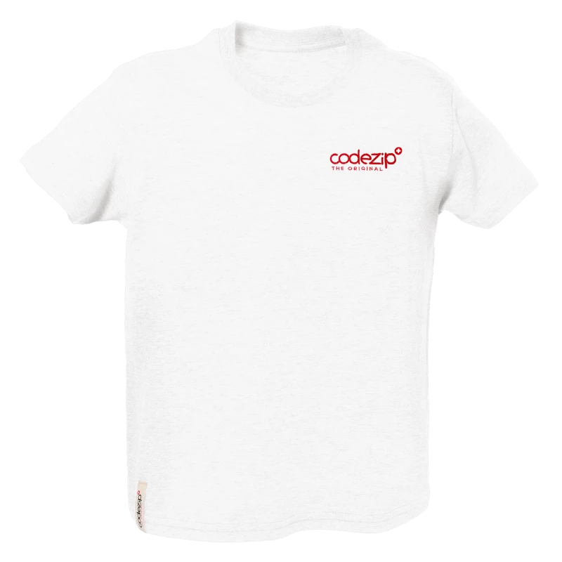 White kids T-Shirt with red logo