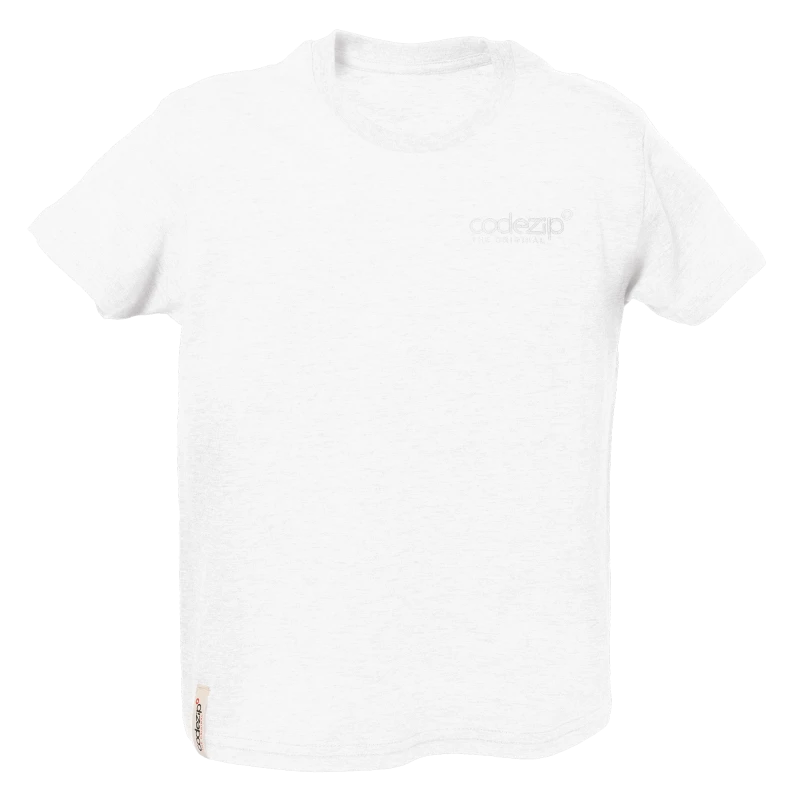 White kids T-Shirt with tone on tone logo