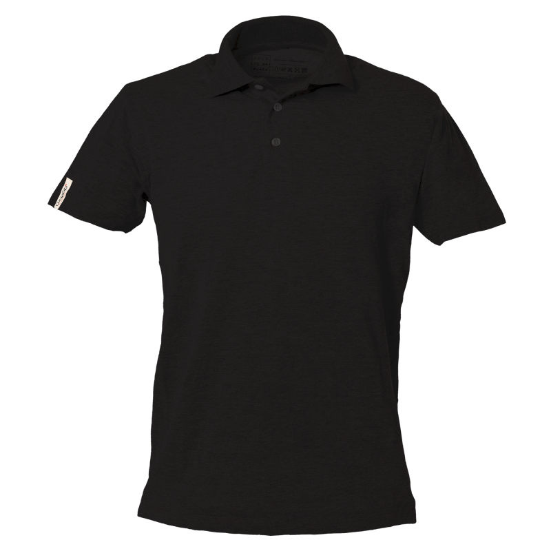 Schwarzes Polo-Shirt mit kurzen Ärmeln