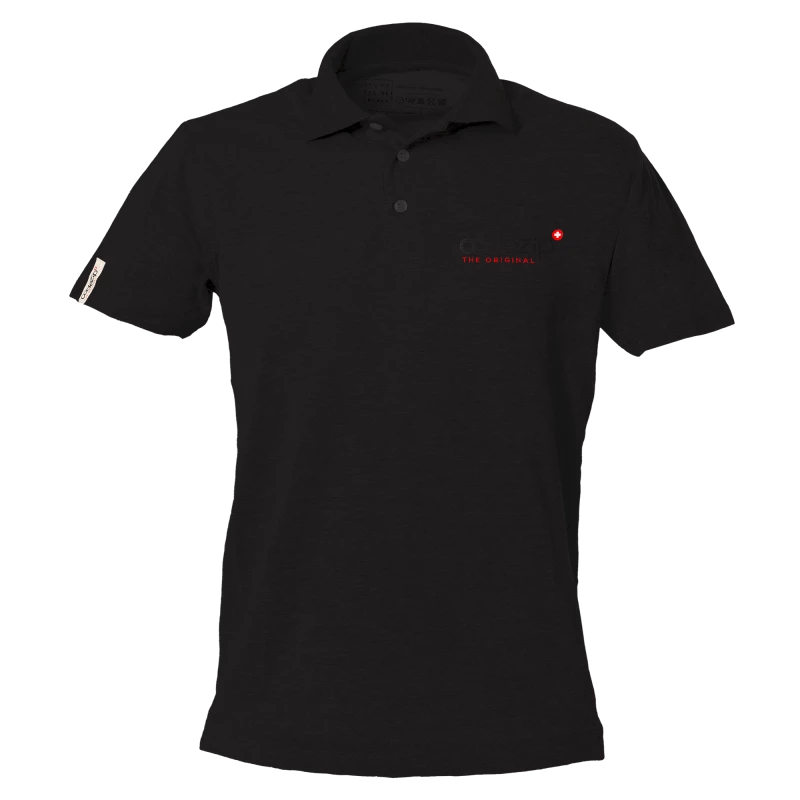 Schwarzes Polo-Shirt mit kurzen Ärmeln und Original-Logo 