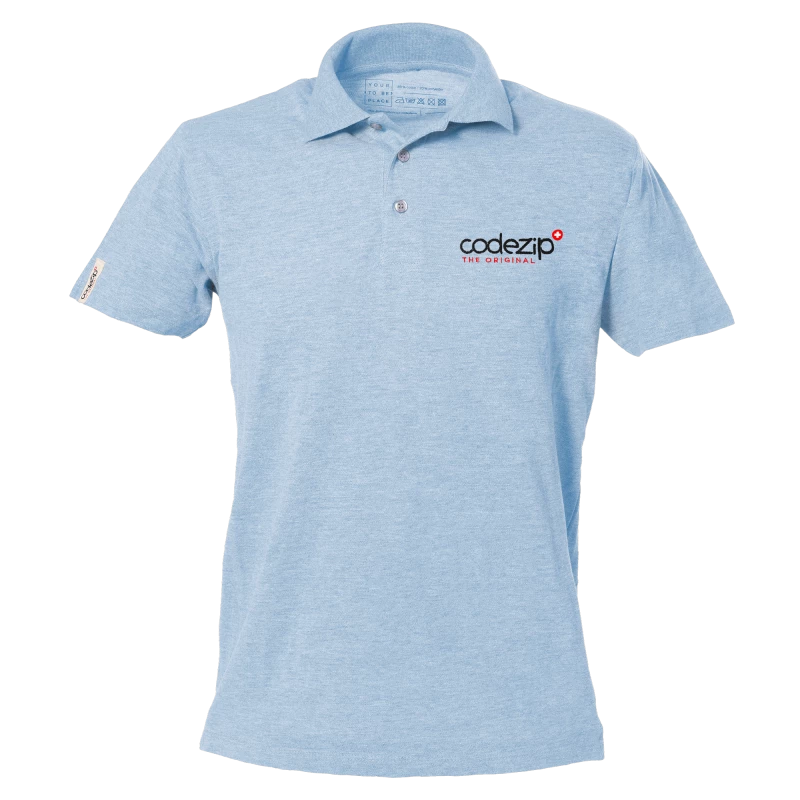 Sky blue polo with original logo 