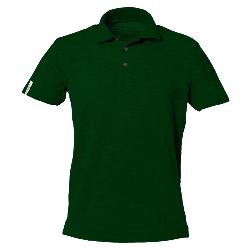 Dunkelgrünes Polo-Shirt mit kurzen Ärmeln