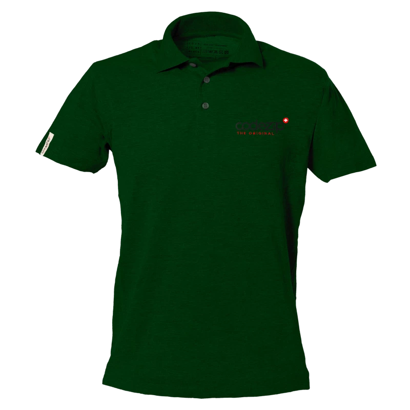 Dunkelgrünes Polo-Shirt mit kurzen Ärmeln und Original-Logo 