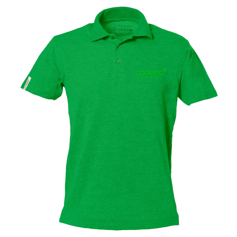 Grünes Polo-Shirt mit kurzen Ärmeln und Ton-in-Ton-Logo