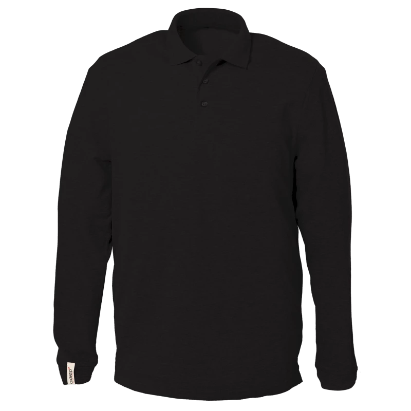 Black long sleeve polo shirt