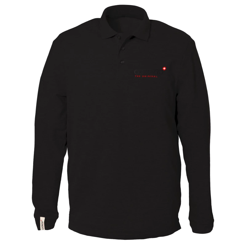 Black long sleeve polo with original logo 