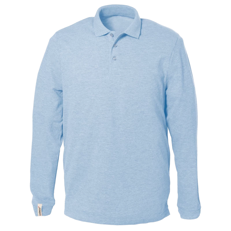 Hellblaues Polo-Shirt mit langen Ärmeln