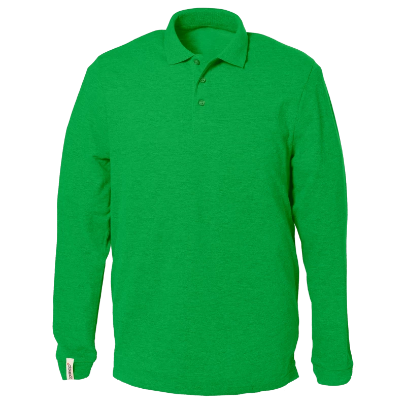 Grünes Polo-Shirt mit langen Ärmeln