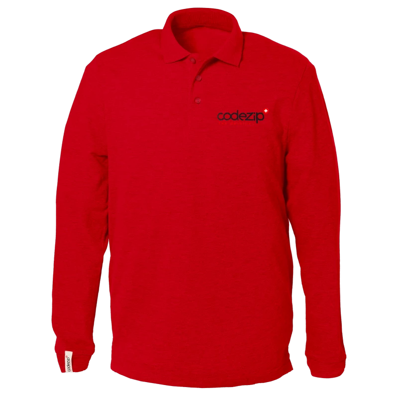 Swiss red long sleeve polo with original logo 