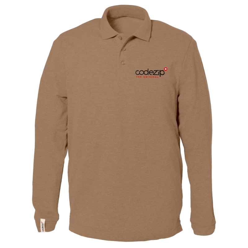 Sand polo long sleeve with original logo 