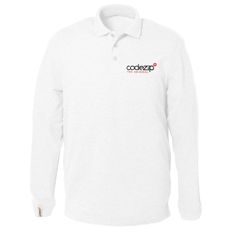 White long sleeve polo with original logo 