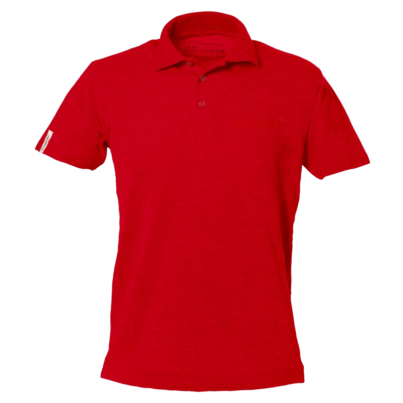 Rotes Polo-Shirt mit kurzen Ärmeln und Ton-in-Ton-Logo