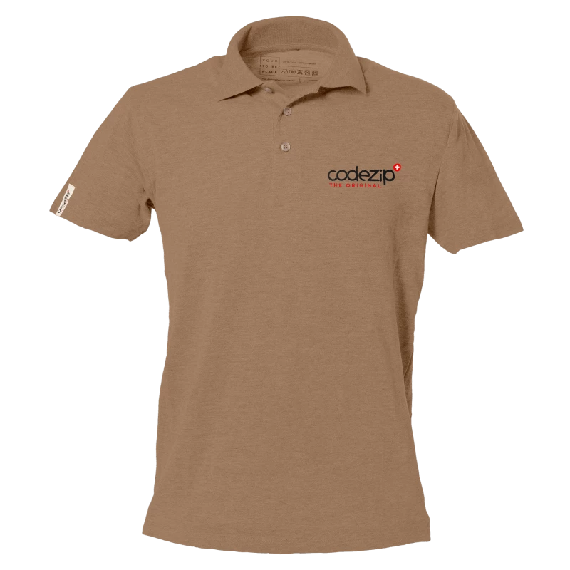 Short sleeve sand polo with original logo 