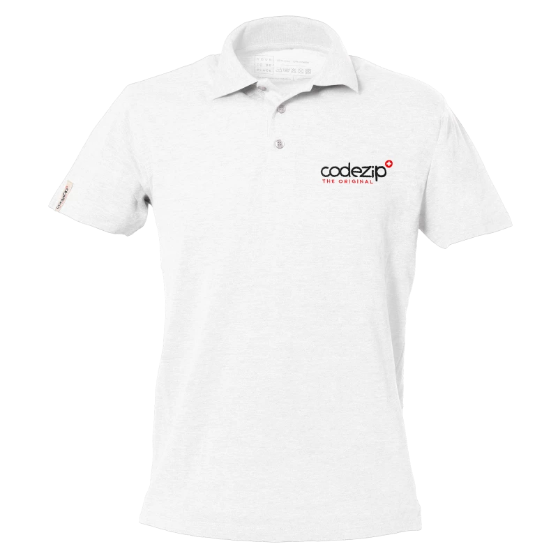 White short sleeve polo with original logo 