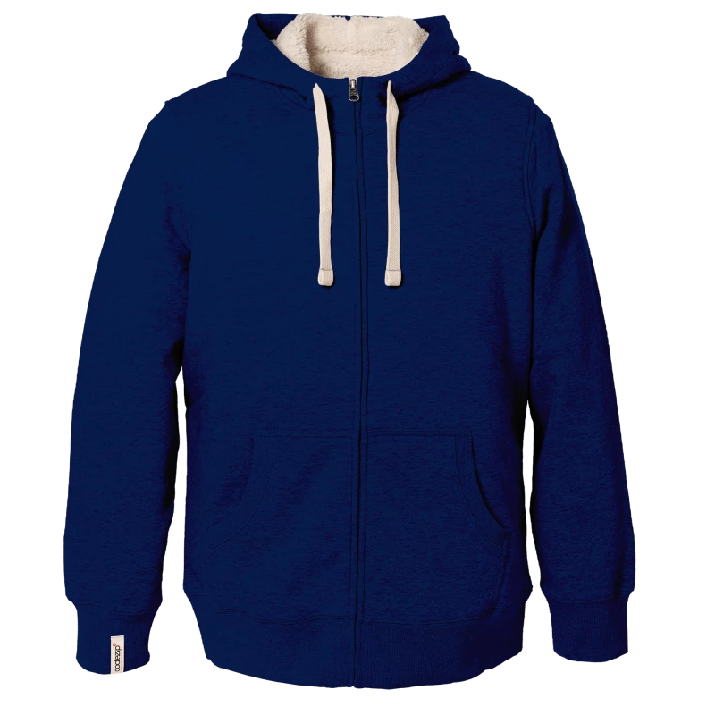 Blaue Sherpa Kapuzenjacke