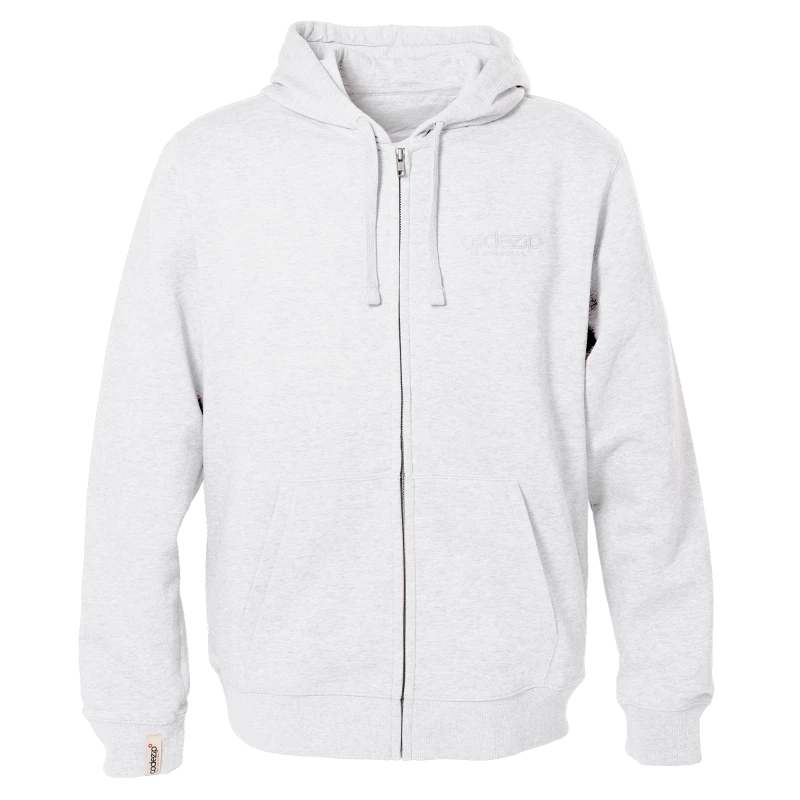 Veste zippée à capuche blanc comme neige avec logo ton sur ton