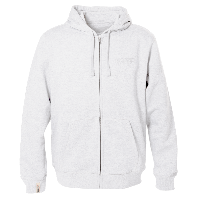 Veste zippée à capuche blanc comme neige avec logo ton sur ton